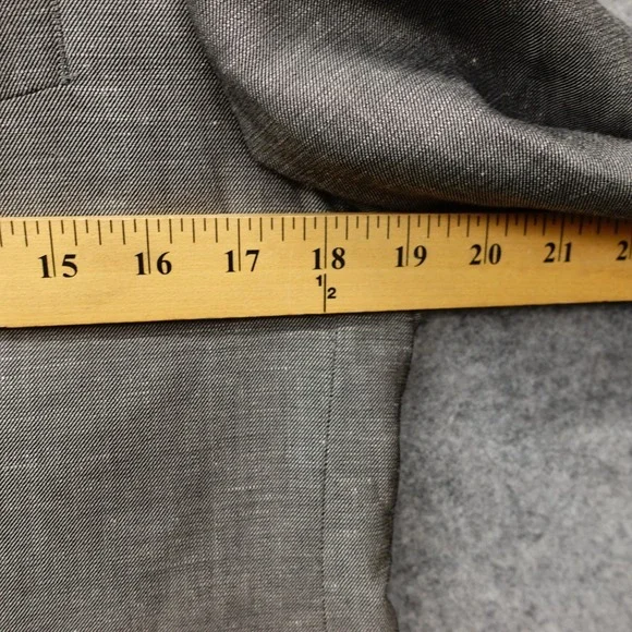 Indochino Blazer Mens 36S Gray Linen Wool Custom Jacket Peak Lapel Surgeon Cuffs